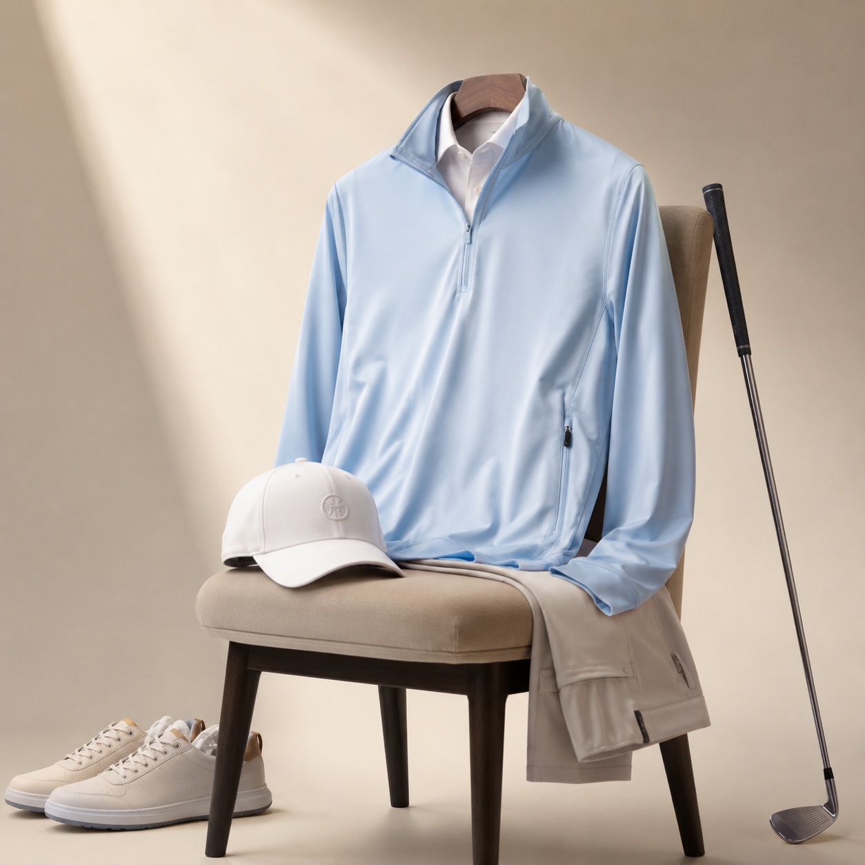 Premium performance quarter-zip and golf apparel