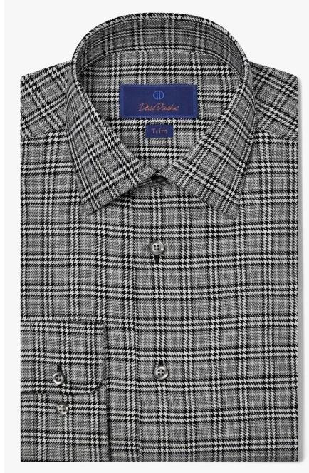 Black Trim Fit Cotton Dress Shirt