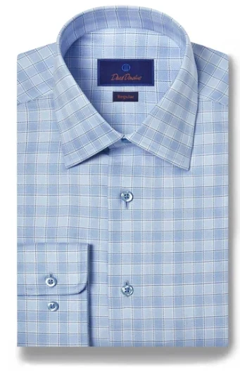 Blue & Sky Exploded Check Dress Shirt Regular