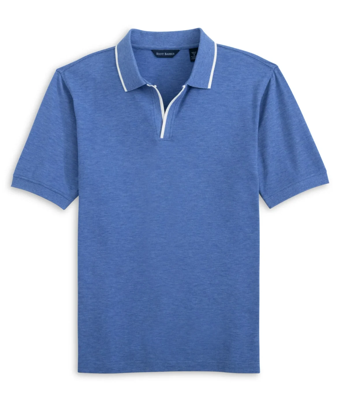 Pima/Silk Johnny Collar Polo Blue